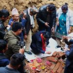 नेकपा एमाले धादिङको पार्टी कार्यालय भवन पूर्वाधारमन्त्री मास्केद्धारा शिलान्यास